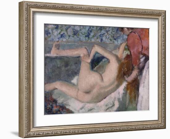 After the Bath, C.1895-Edgar Degas-Framed Giclee Print