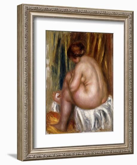 After the Bath (Nude Study)-Pierre-Auguste Renoir-Framed Giclee Print