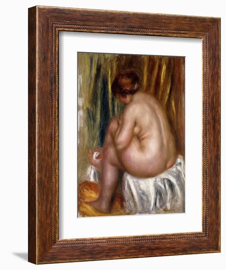 After the Bath (Nude Study)-Pierre-Auguste Renoir-Framed Giclee Print