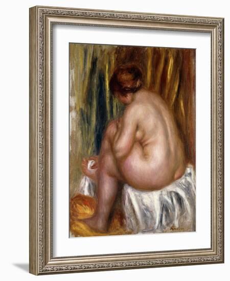 After the Bath (Nude Study)-Pierre-Auguste Renoir-Framed Giclee Print