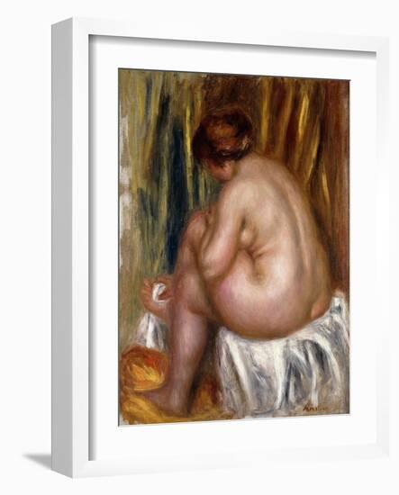 After the Bath (Nude Study)-Pierre-Auguste Renoir-Framed Giclee Print