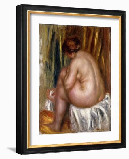 After the Bath (Nude Study)-Pierre-Auguste Renoir-Framed Giclee Print