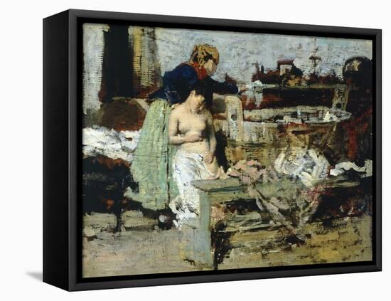 After the Bath, Sketch-Giacomo Favretto-Framed Premier Image Canvas