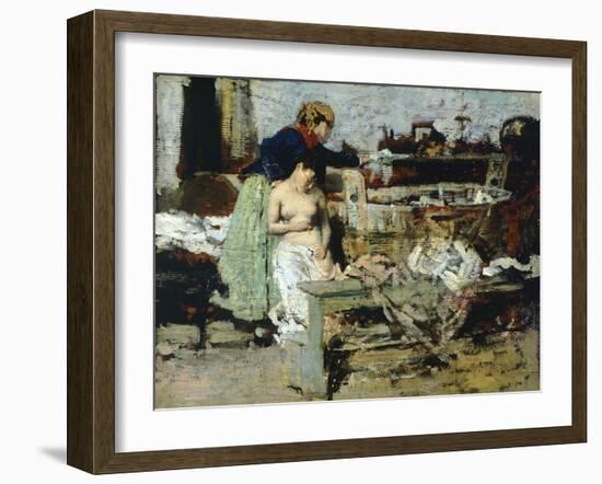 After the Bath, Sketch-Giacomo Favretto-Framed Giclee Print