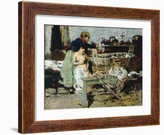 After the Bath, Sketch-Giacomo Favretto-Framed Giclee Print