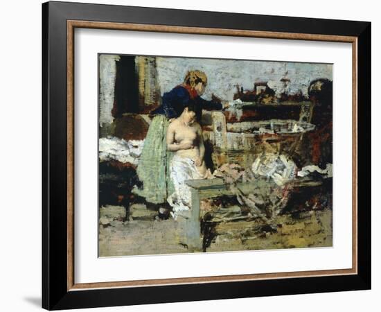 After the Bath, Sketch-Giacomo Favretto-Framed Giclee Print