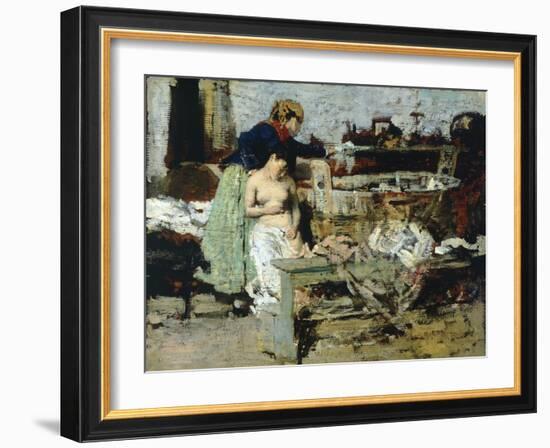 After the Bath, Sketch-Giacomo Favretto-Framed Giclee Print