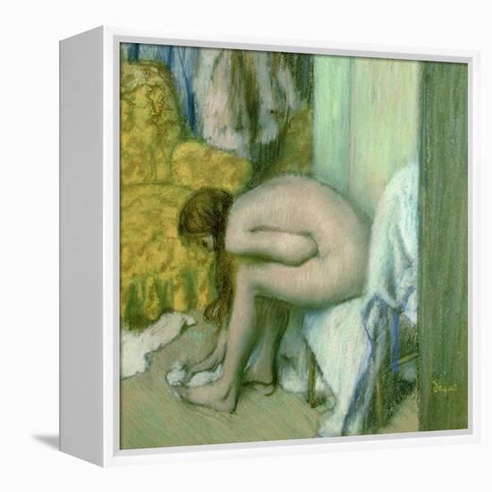 After the Bath, Woman Drying Her Left Foot, 1886-Edgar Degas-Framed Premier Image Canvas