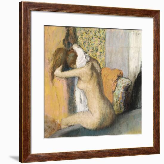 After the Bath, Woman Drying Her Neck, 1898-Edgar Degas-Framed Giclee Print