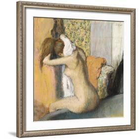 After the Bath, Woman Drying Her Neck, 1898-Edgar Degas-Framed Giclee Print