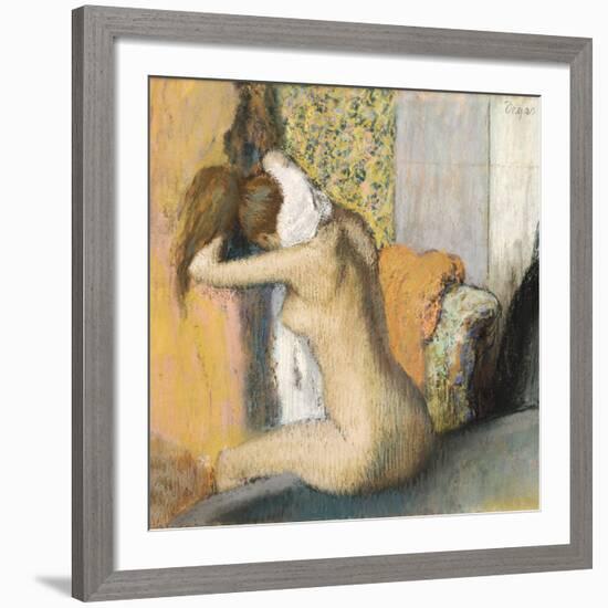After the Bath, Woman Drying Her Neck, 1898-Edgar Degas-Framed Giclee Print