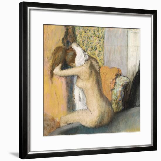 After the Bath, Woman Drying Her Neck, 1898-Edgar Degas-Framed Giclee Print