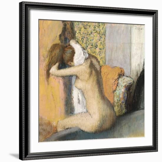 After the Bath, Woman Drying Her Neck, 1898-Edgar Degas-Framed Giclee Print