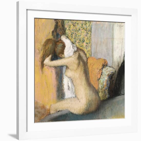 After the Bath, Woman Drying Her Neck, 1898-Edgar Degas-Framed Giclee Print