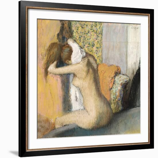 After the Bath, Woman Drying Her Neck, 1898-Edgar Degas-Framed Giclee Print