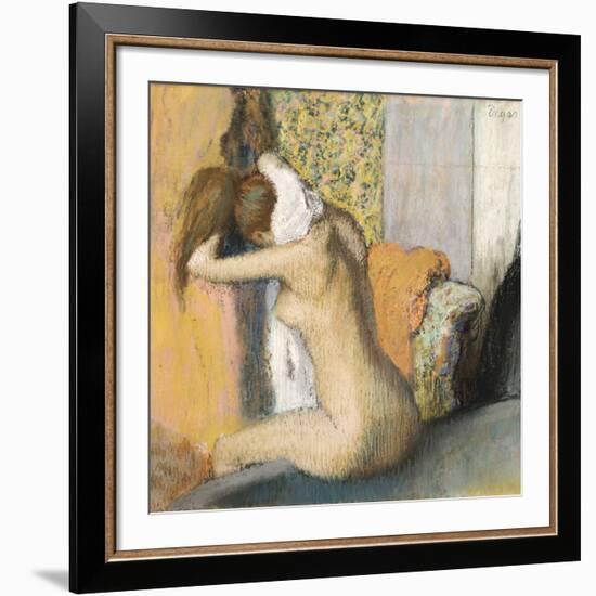 After the Bath, Woman Drying Her Neck, 1898-Edgar Degas-Framed Giclee Print