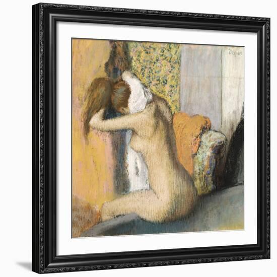 After the Bath, Woman Drying Her Neck, 1898-Edgar Degas-Framed Giclee Print