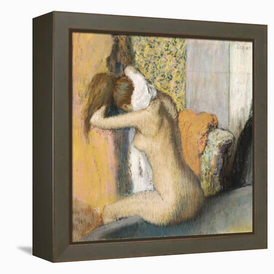 After the Bath, Woman Drying Her Neck, 1898-Edgar Degas-Framed Premier Image Canvas