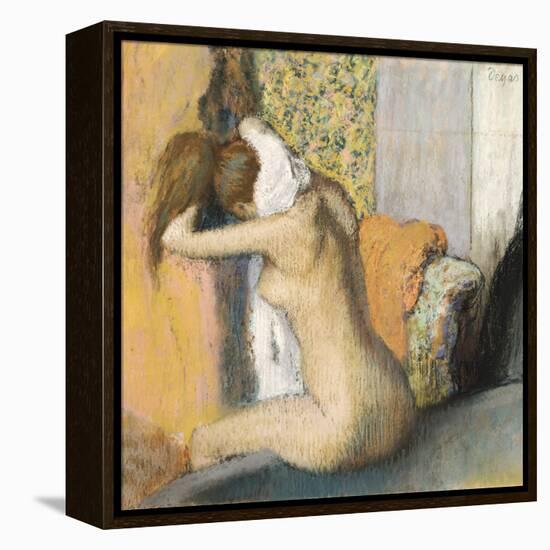 After the Bath, Woman Drying Her Neck, 1898-Edgar Degas-Framed Premier Image Canvas