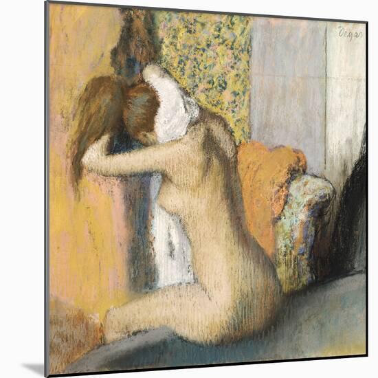 After the Bath, Woman Drying Her Neck, 1898-Edgar Degas-Mounted Giclee Print