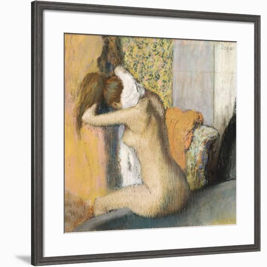 After the Bath, Woman Drying Her Neck, 1898-Edgar Degas-Framed Giclee Print