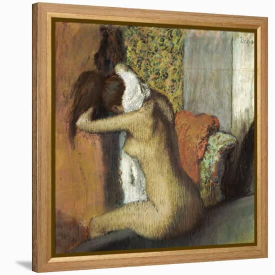 After the Bath, Woman Drying Her Neck, 1898-Edgar Degas-Framed Premier Image Canvas