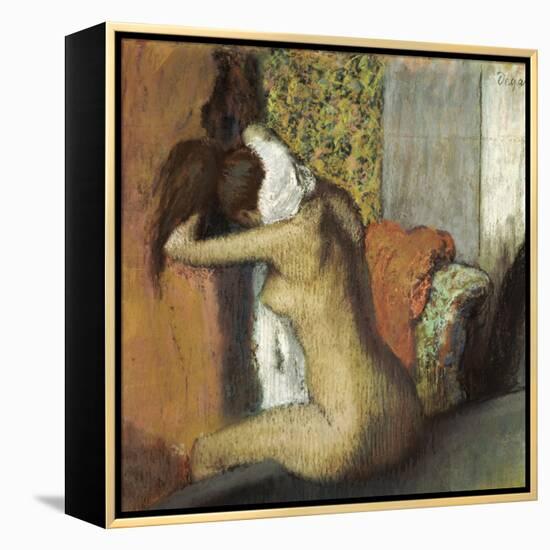 After the Bath, Woman Drying Her Neck, 1898-Edgar Degas-Framed Premier Image Canvas
