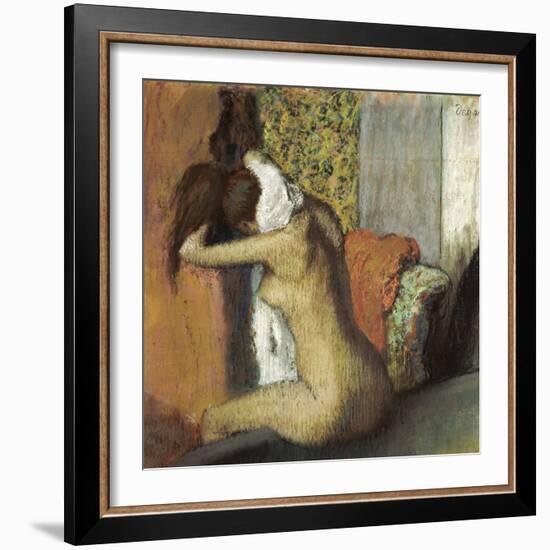 After the Bath, Woman Drying Her Neck, 1898-Edgar Degas-Framed Giclee Print