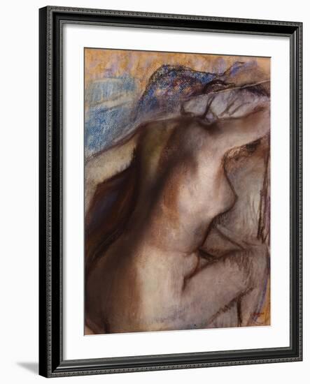 After the Bath, Woman Drying Herself-Edgar Degas-Framed Giclee Print