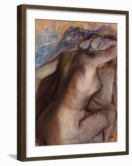 After the Bath, Woman Drying Herself-Edgar Degas-Framed Giclee Print