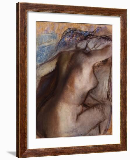 After the Bath, Woman Drying Herself-Edgar Degas-Framed Giclee Print