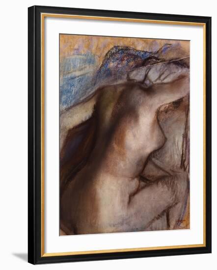 After the Bath, Woman Drying Herself-Edgar Degas-Framed Giclee Print