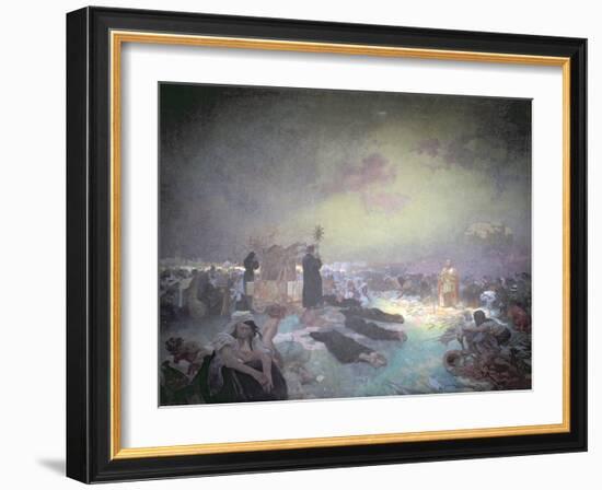 After the Battle of Vitkov, from the 'Slav Epic', 1916-Alphonse Mucha-Framed Giclee Print