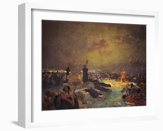 After the Battle of Vítkov Hill (The Cycle the Slav Epi)-Alphonse Mucha-Framed Giclee Print