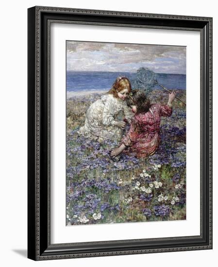 After the Butterfly Chase, 1911-Edward Atkinson Hornel-Framed Giclee Print