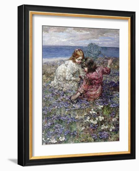 After the Butterfly Chase, 1911-Edward Atkinson Hornel-Framed Giclee Print