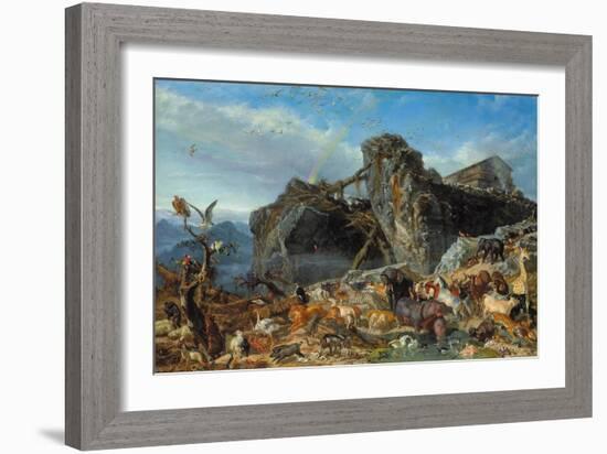 After the Flood: the Exit of Animals from the Ark, 1867-Filippo Palizzi-Framed Giclee Print