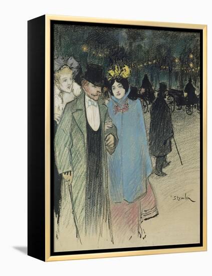 After the Play, about 1900-Théophile Alexandre Steinlen-Framed Premier Image Canvas