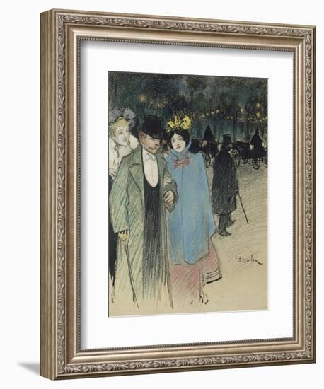 After the Play, about 1900-Théophile Alexandre Steinlen-Framed Giclee Print