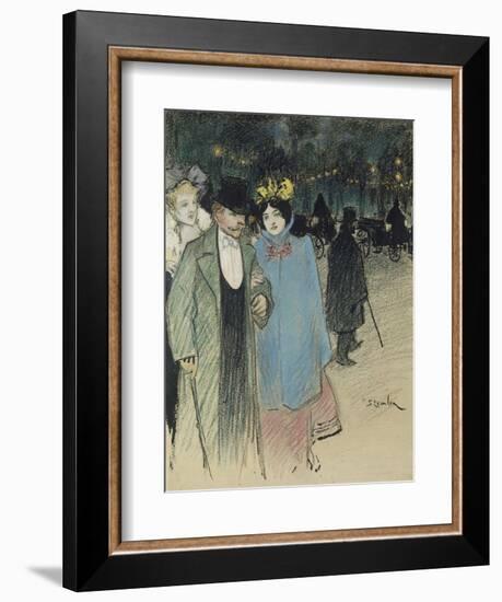 After the Play, about 1900-Théophile Alexandre Steinlen-Framed Giclee Print