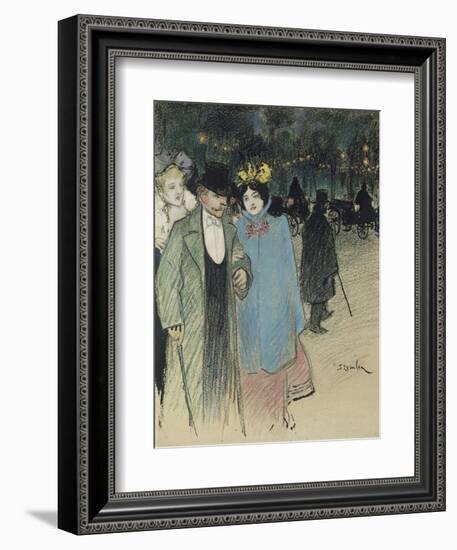 After the Play, about 1900-Théophile Alexandre Steinlen-Framed Giclee Print