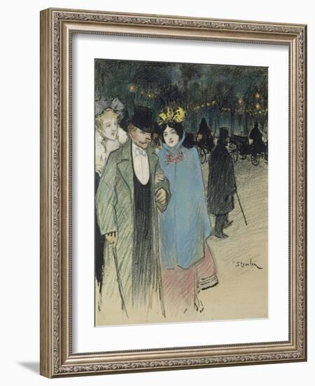 After the Play, about 1900-Théophile Alexandre Steinlen-Framed Giclee Print