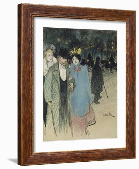 After the Play, about 1900-Théophile Alexandre Steinlen-Framed Giclee Print