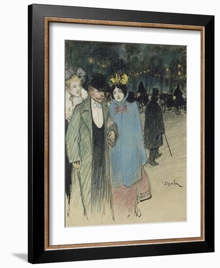 After the Play, about 1900-Théophile Alexandre Steinlen-Framed Giclee Print