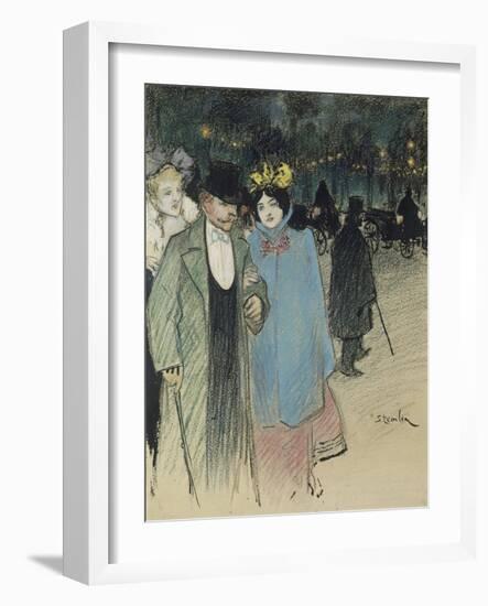 After the Play, about 1900-Théophile Alexandre Steinlen-Framed Giclee Print