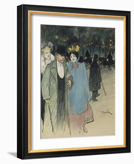 After the Play, about 1900-Théophile Alexandre Steinlen-Framed Giclee Print