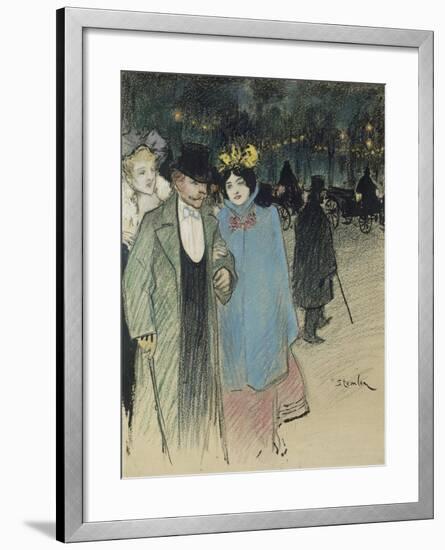 After the Play, about 1900-Théophile Alexandre Steinlen-Framed Giclee Print