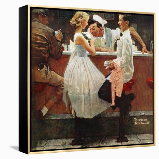 "After the Prom", May 25,1957-Norman Rockwell-Framed Premier Image Canvas