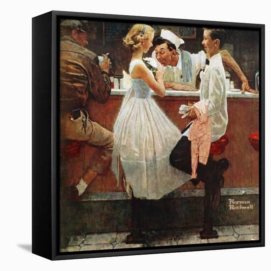 "After the Prom", May 25,1957-Norman Rockwell-Framed Premier Image Canvas