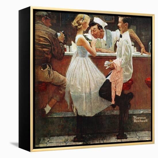 "After the Prom", May 25,1957-Norman Rockwell-Framed Premier Image Canvas